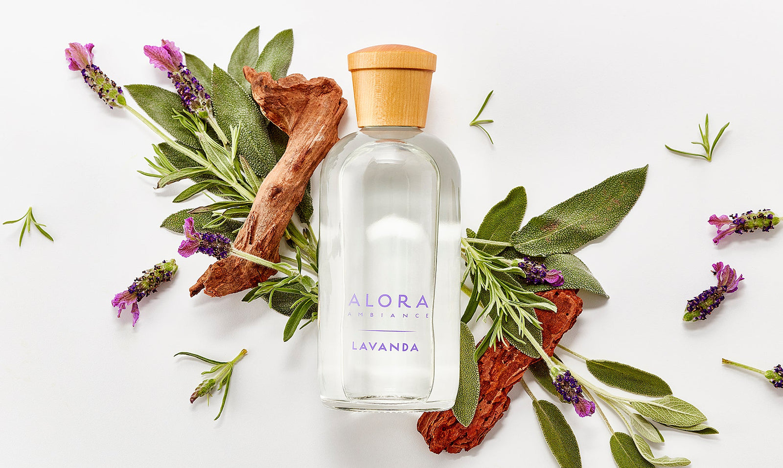 Lavanda diffuser by sage sprigs, fresh lavender, and cedarwood piecces